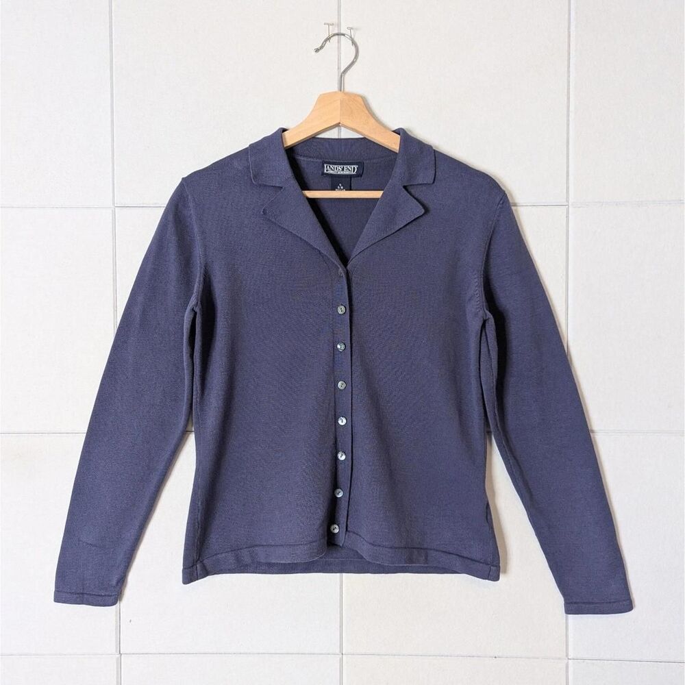 Lands-end Women's Blue Cardigan